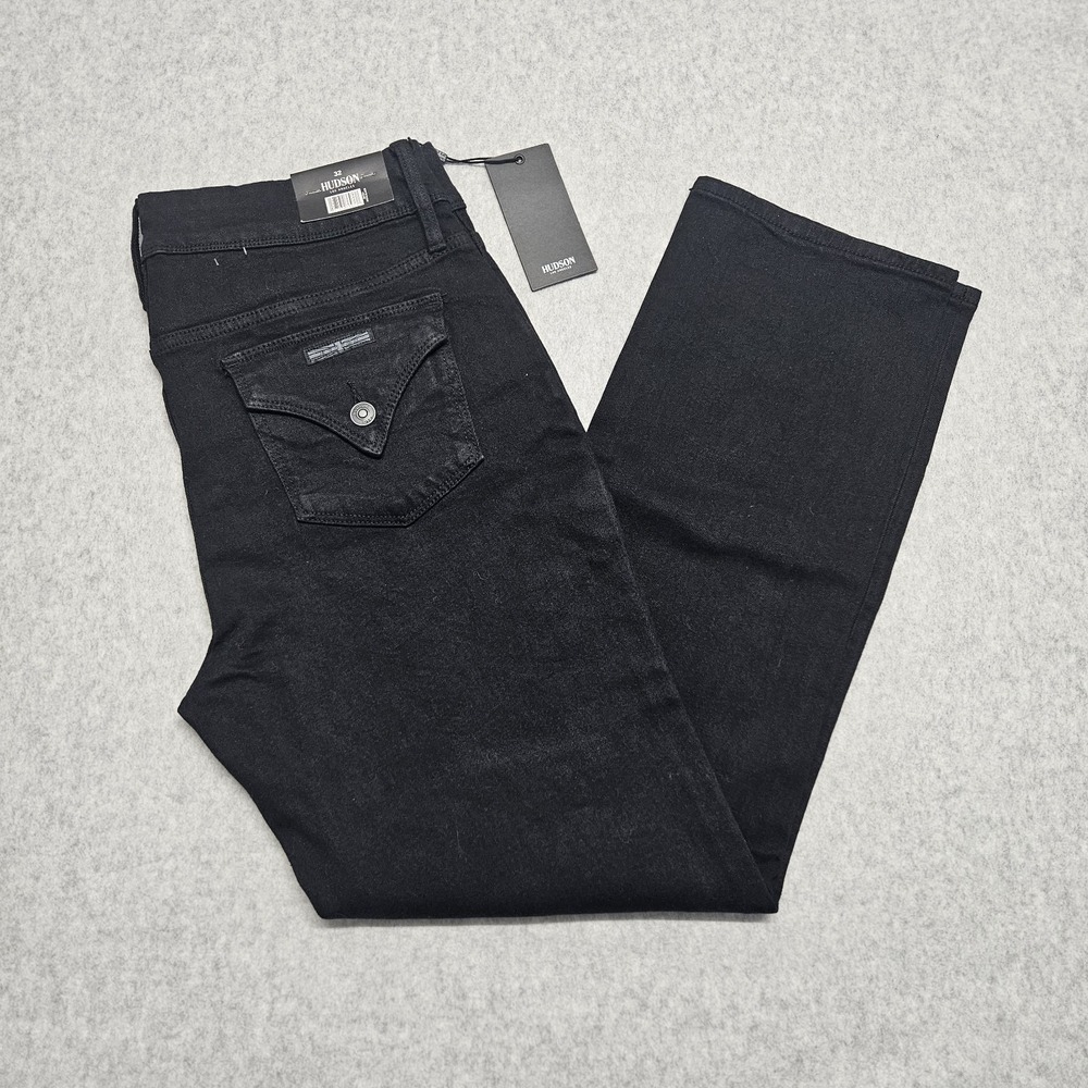 HUDSON Midrise Straight Leg Pitch Black Jeans Womens Size 12 / 32 NWT